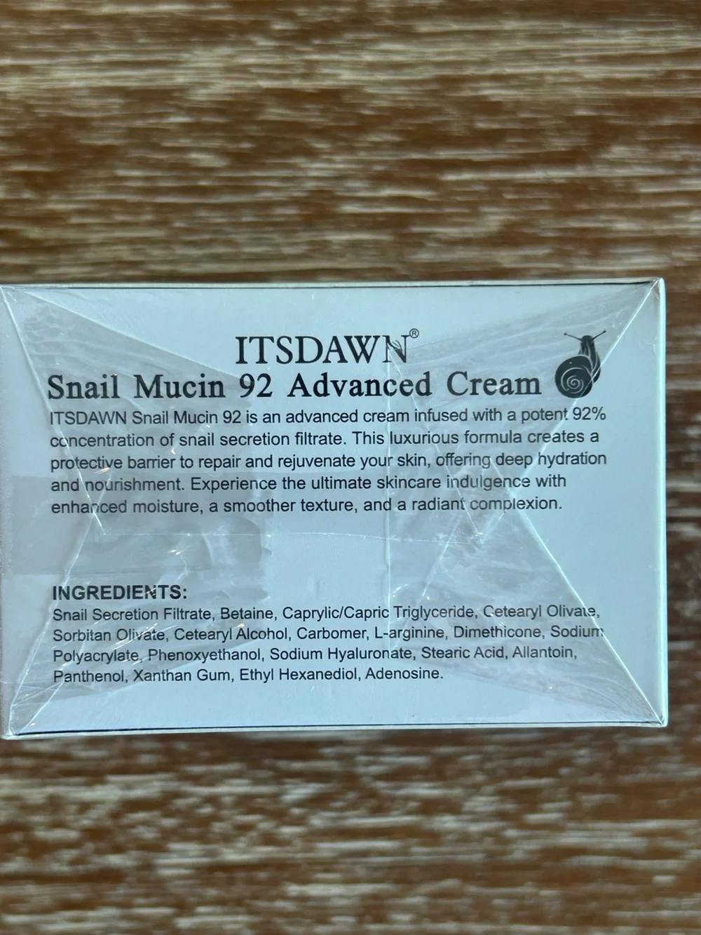 ITSDAWN Snail Mucin 92 Advanced Cream!